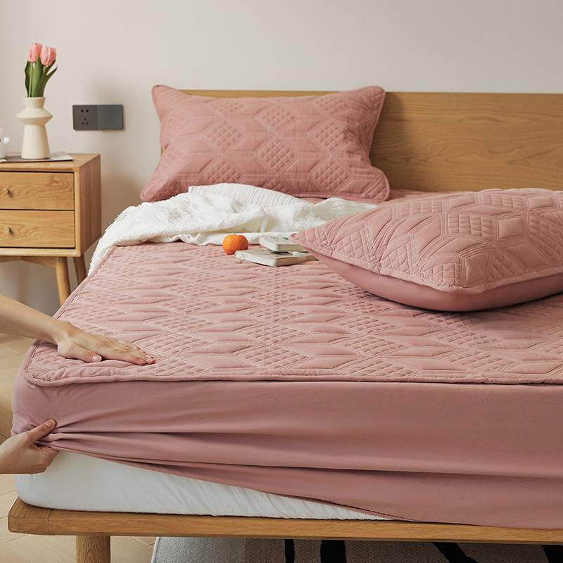 A类里外全棉加厚磨毛棉花夹棉床笠单件1.8床罩床垫防滑保护套保暖