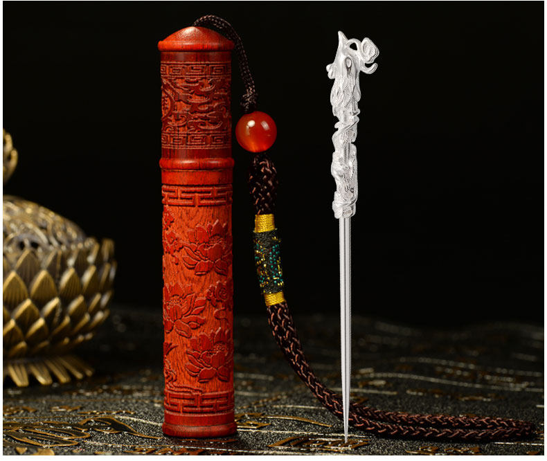 牙签S925银牙签水果签金属牙签牙签盒迷尔牙签筒卫生便携送父母