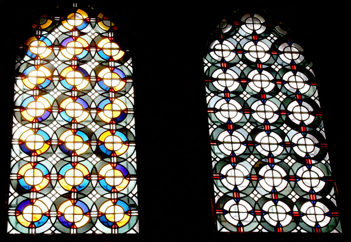 透光Tiffany蒂凡尼艺术玻璃隔断玄关屏风窗户吊顶天花门芯 圈尖头