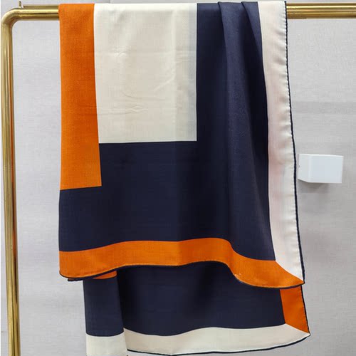 【琳琳粉丝专享】h丝毛 韩版高级感披肩黑橘色围巾