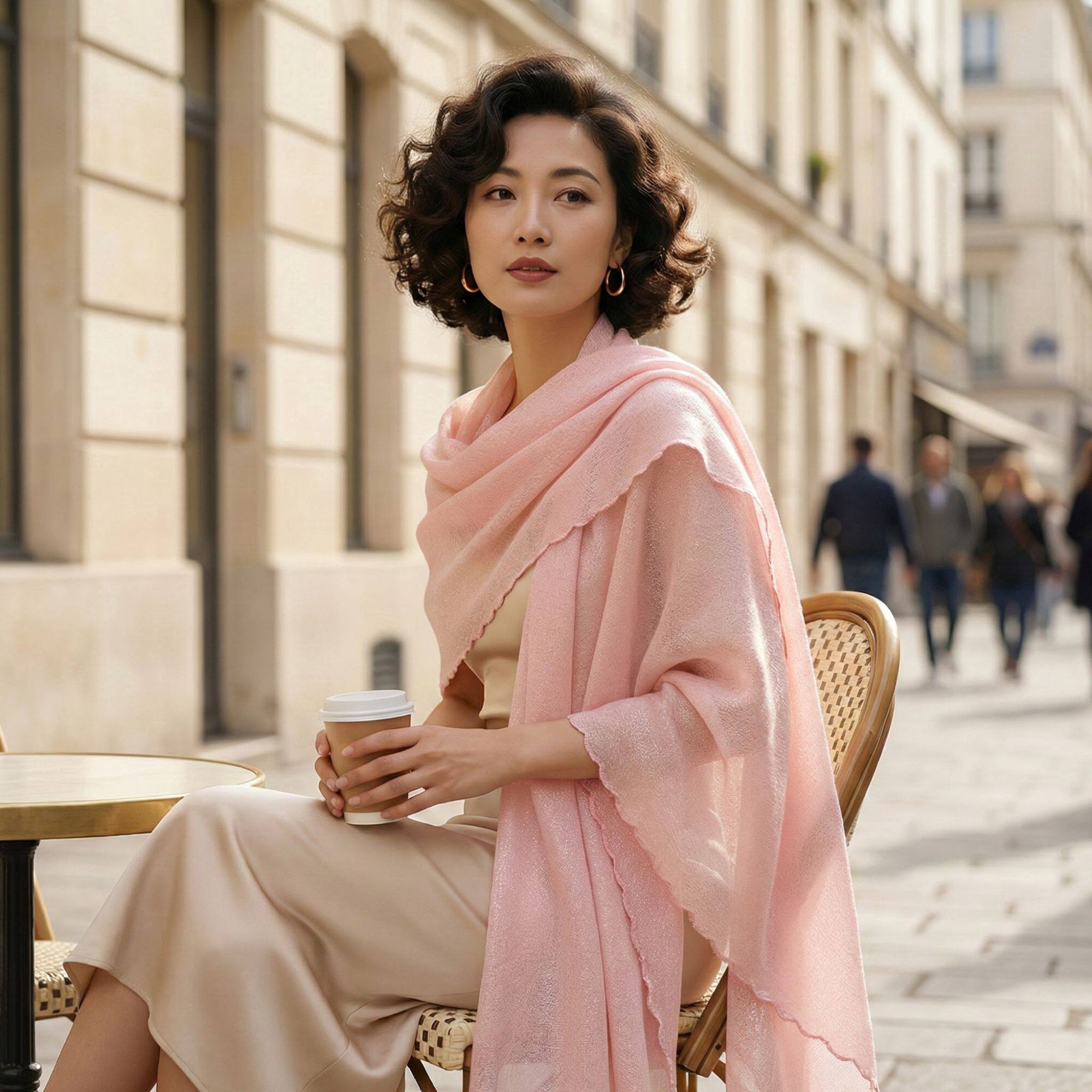 奢凌羊「净素」澳洲羊绒保暖围巾优雅时尚旅游披肩洋气外搭护