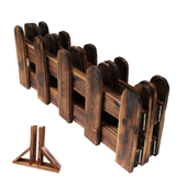 碳化防腐木围栏栅栏庭院篱笆护栏节日新年花园展区布置装 饰实木