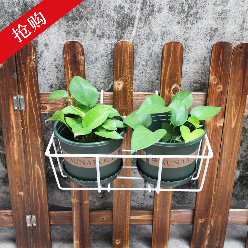 阳台栏杆挂式花架悬挂长方形铁艺花架子塑料加仑花盆家庭种花简约,鲜花速递/花卉仿真/绿植园艺,花架,淘宝优惠券,粉丝福利购,淘宝优惠卷