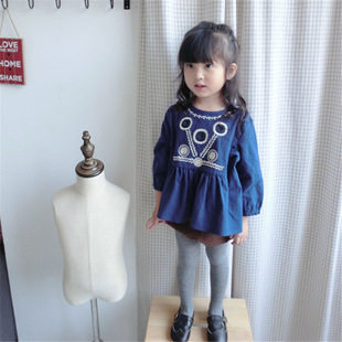 Chemise fille à manche longue en coton - Ref 2086345 Image 1