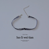 小桃心颈带脖子饰品高级感项圈2025新款 锁骨链透视纱choker颈链女