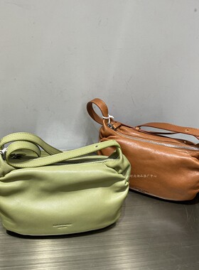 韩小众设计植鞣羊皮褶皱云朵包小号单肩腋下斜挎包