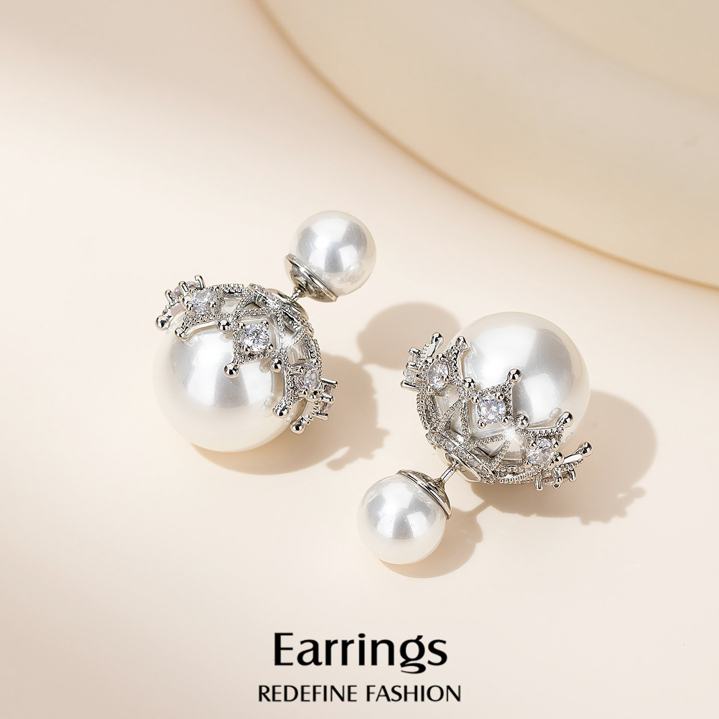 双面珍珠耳环耳钉耳坠耳饰