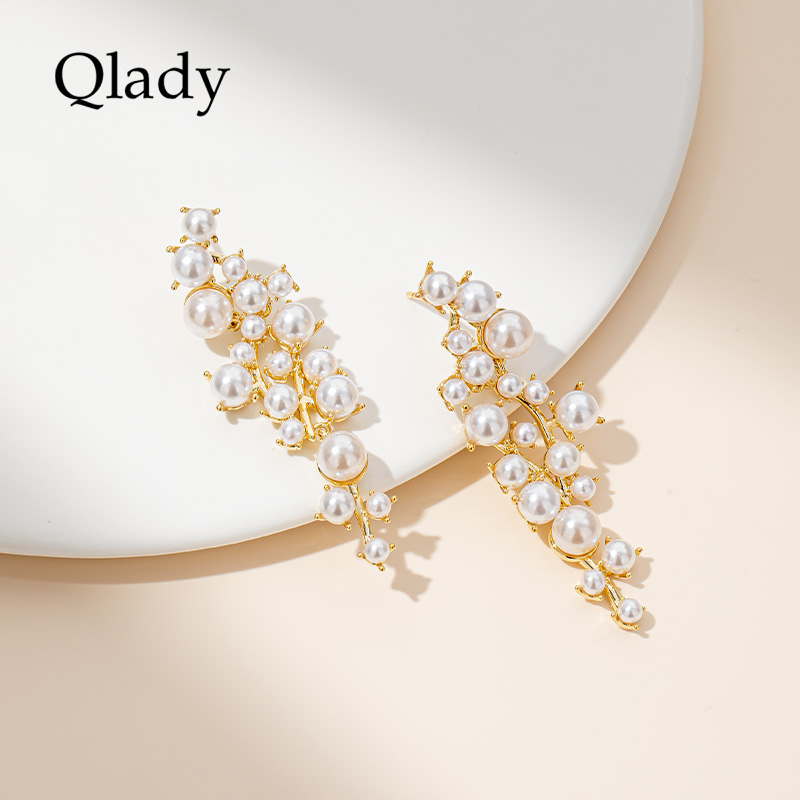 仿珍珠绝美耳钉法式耳饰