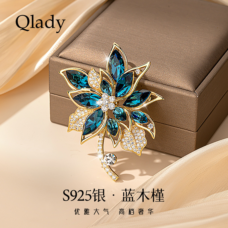 925纯银胸针女款别针配饰