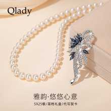 胸针银珍珠项链女款2025新款爆款胸花高级感轻奢小众妈妈颈链套装