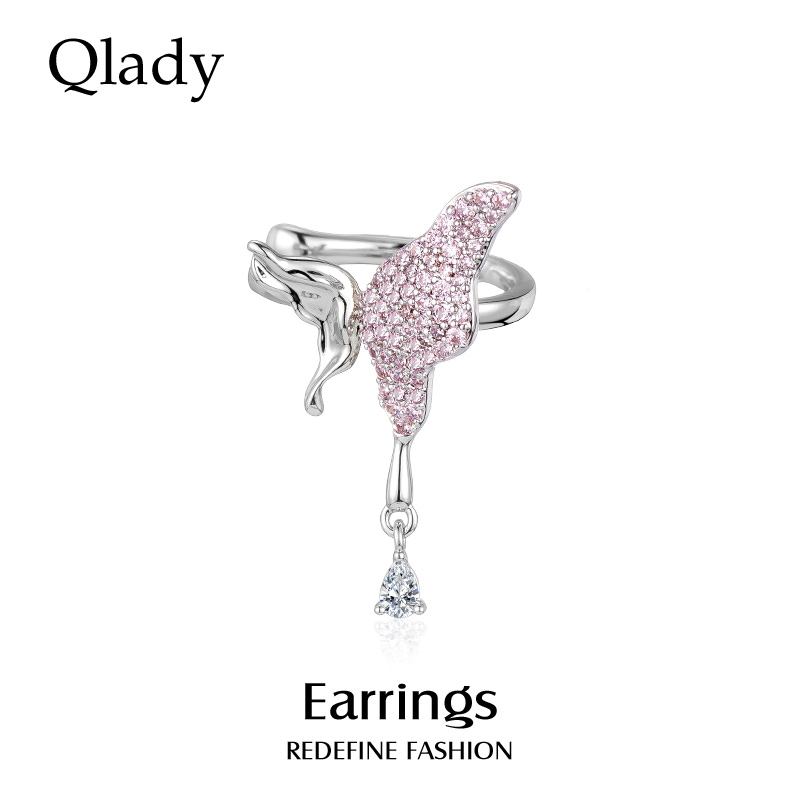 蝴蝶耳夹轻奢高级感银针