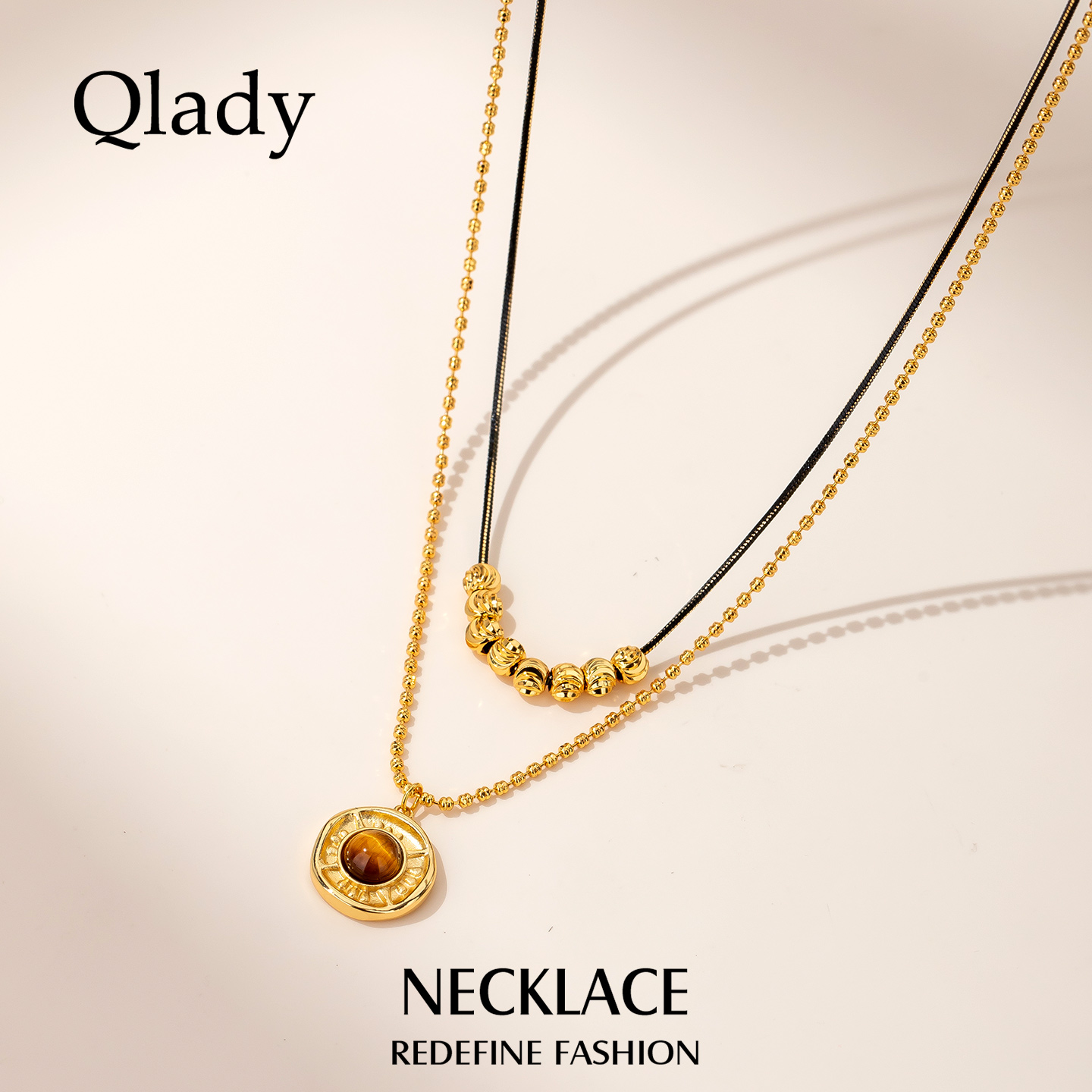 双层项链女高级感轻奢小众2025新款配饰品吊坠首饰颈链锁骨链首饰