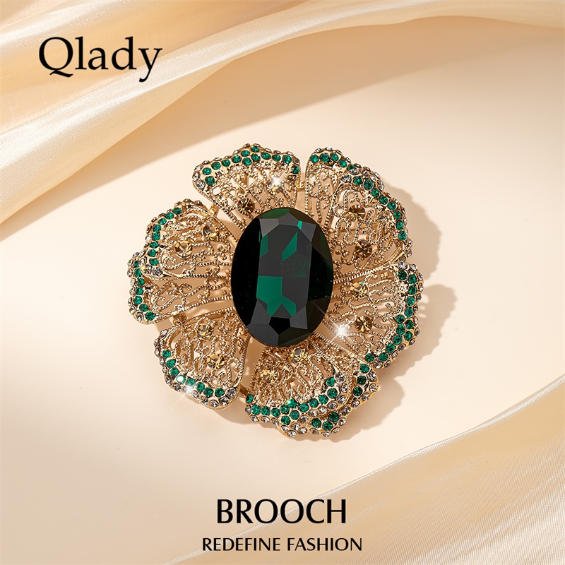 牡丹胸针高端精致时尚收腰神器别针固定衣服饰品旗袍配饰防走光扣