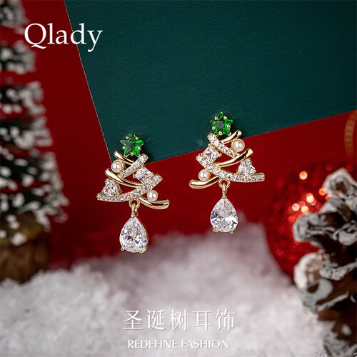 圣诞耳环耳饰小众独特气质