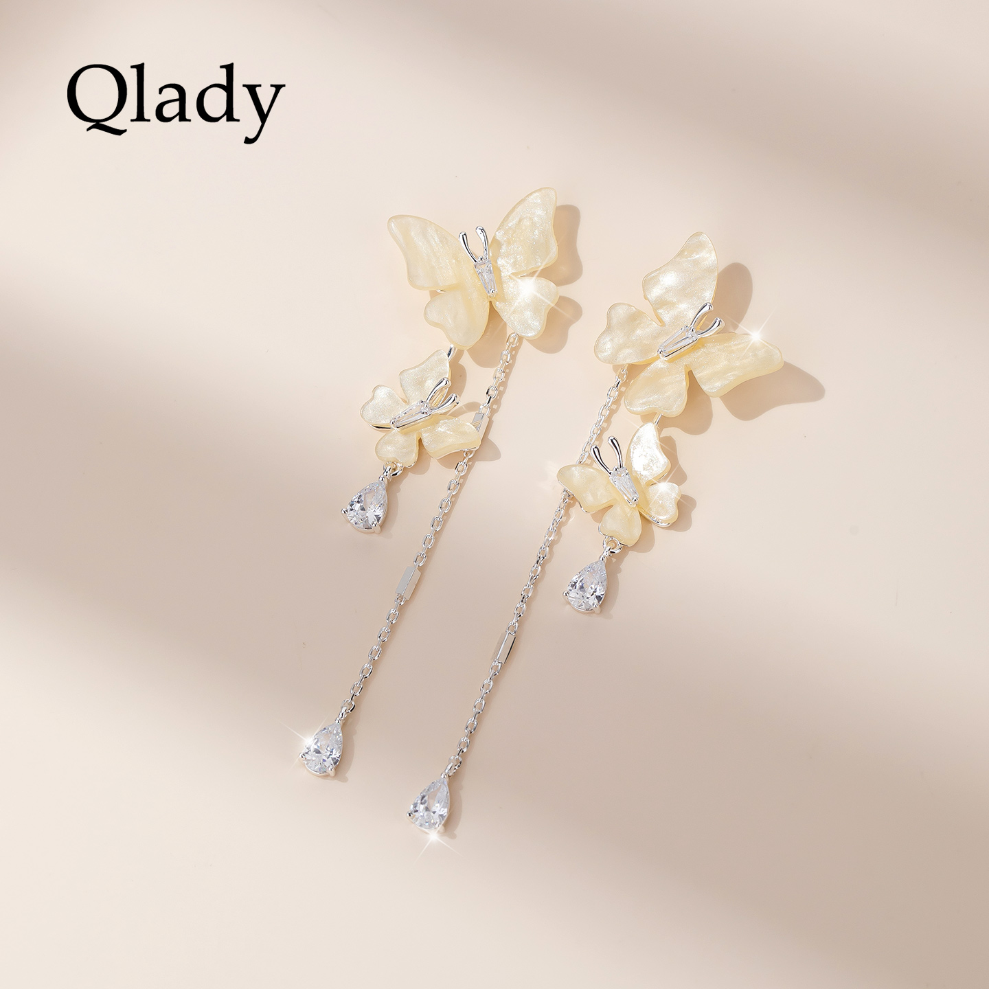 独特流苏金色耳饰女耳坠蝴蝶耳环