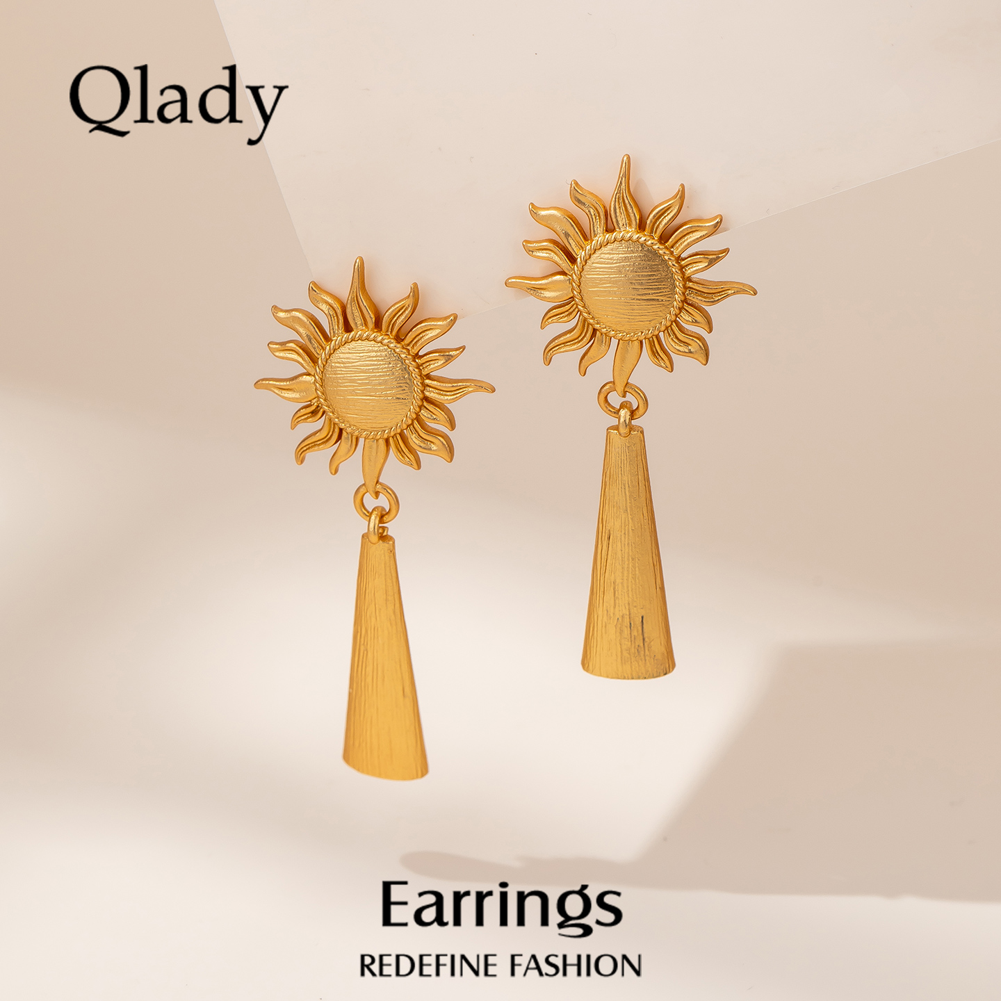 【新品】复古太阳耳钉流苏金色耳饰女耳环2025新款爆款高级感耳坠