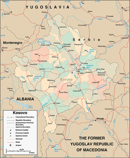 科索沃地图 英文版国家分区地图 非实物地图 AI格式矢量设计素材