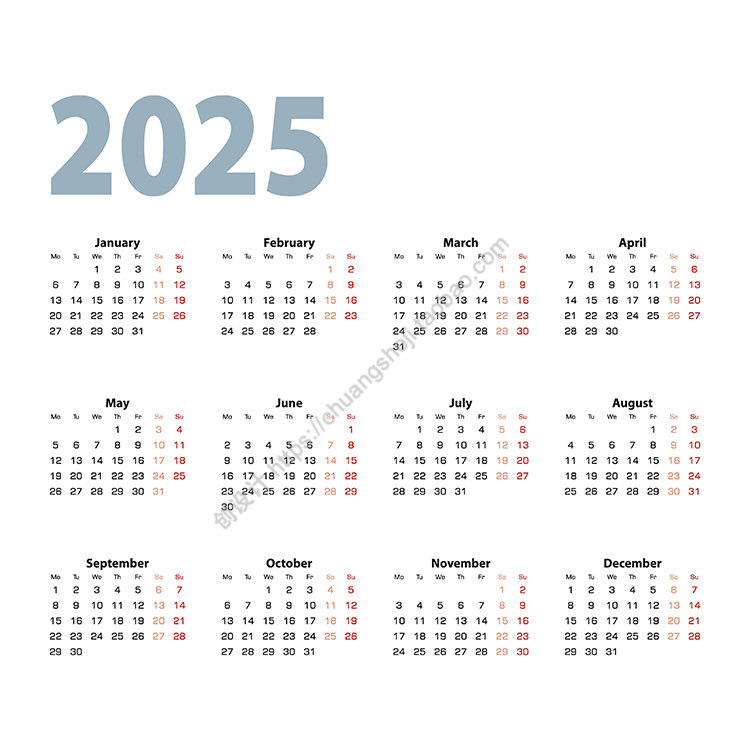 2025年简洁日历 蛇年乙巳年新年年历模板 ai格式矢量设计素材