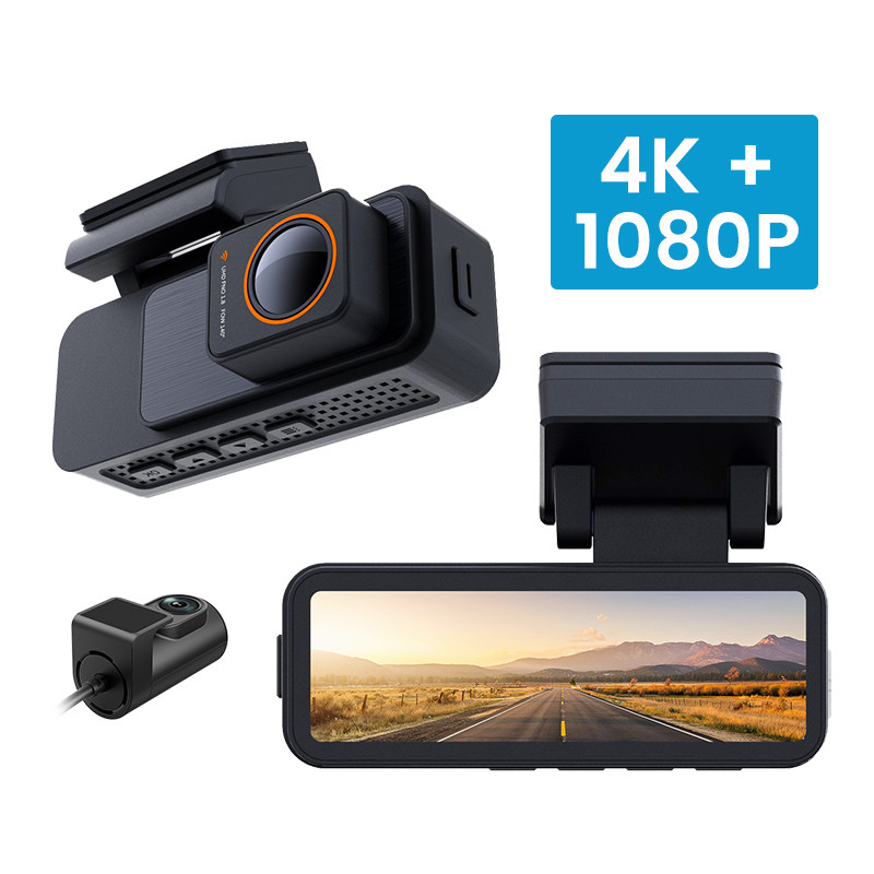 现货跨境热销3.2寸屏4K+1080P前后双录超清行车记录仪WIFI亚马逊