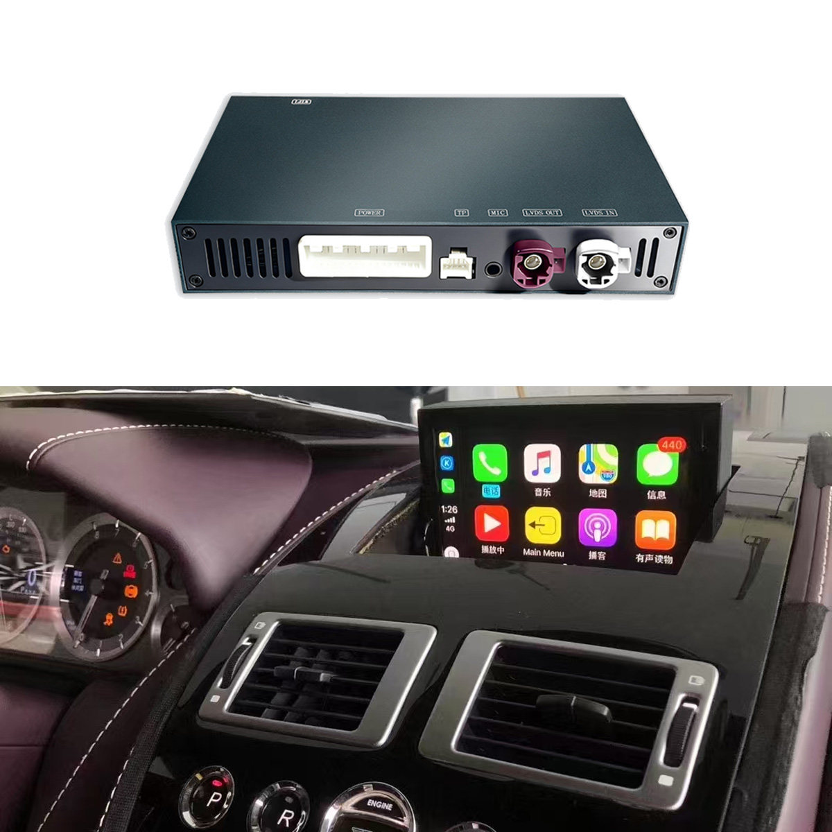 适用Aston Martin DB11Vangage无线Carplay模块安卓Auto手机投屏