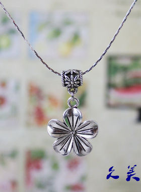 复古古风花朵项坠项链不掉色O链