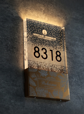 酒店发光门牌灯棋牌室餐饮高档茶楼足浴KTV美容院包间号码牌客房