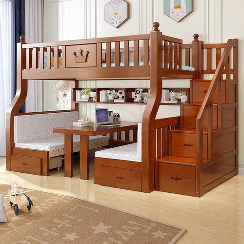 儿童上下铺双层床高低实木