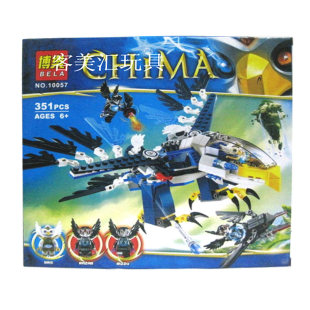 气功传奇赤马拼装积木儿童玩具刺马神兽飞鹰战车魔盗鸦天鹰兽男孩