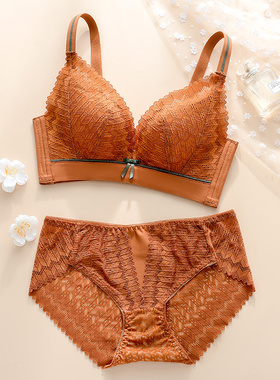 85B90D薄厚款调整型内衣聚拢无钢圈收副乳防下垂大胸显小文胸套装