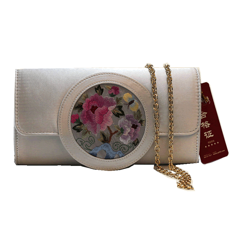 有福湘绣苏绣蜀绣粤绣包腰包带链单肩包文艺女包外宾礼物刺绣