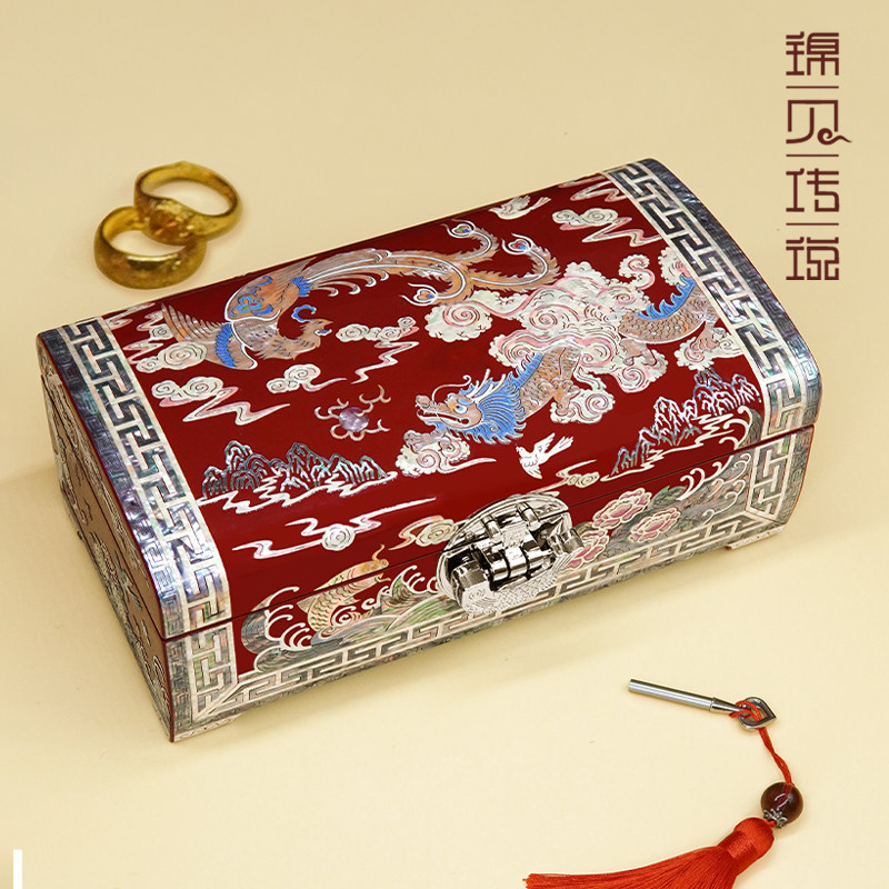 螺钿漆器首饰盒收纳戒指耳钉
