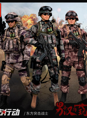 JEU1/6中国军人兵人手办模型 PLA东方突击战士 陆军可动人偶玩具