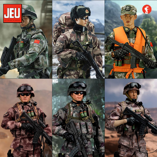 JEU1/6中国军人兵人手办模型 PLA突击战士 陆军边防可动人偶玩具