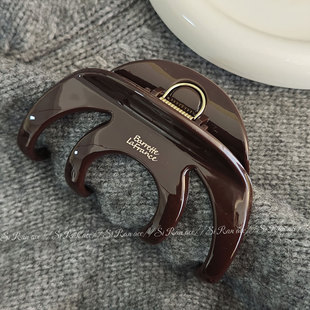 多发量入秋气质咖南瓜抓夹后脑勺鲨鱼夹新款加厚发夹抓力紧盘发夹