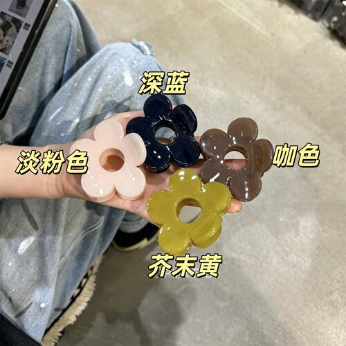 2026新款韩系ins风可爱小花抓夹后脑勺盘发马尾夹鲨鱼夹头饰发抓