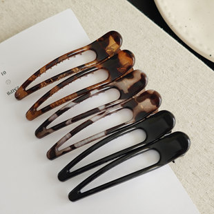 韩国东大门同款复古透明豹纹水滴大发夹刘海侧边鸭嘴夹发卡夹子女