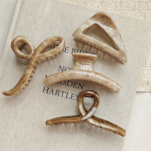 chao好抓！晕染大理石纹抓夹女2025新款鲨鱼夹后脑勺发夹夹子头饰