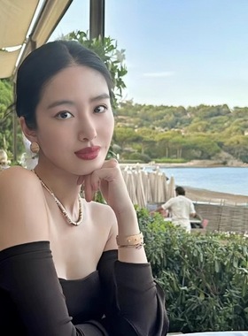 杨采钰同款白贝壳虎眼石搭配金属片串珠项链轻奢高级感个性锁骨链
