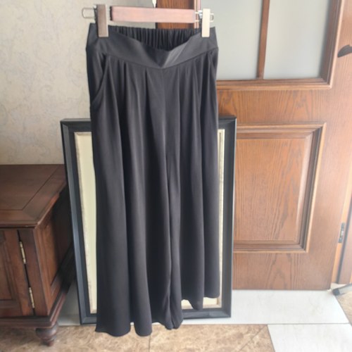 绢丝纯真丝桑蚕丝加捻裙裤阔腿裤8-9分