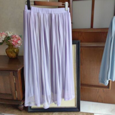 100%桑蚕丝网眼双层百褶裙半身长裙女夏薄款大摆A字裙子