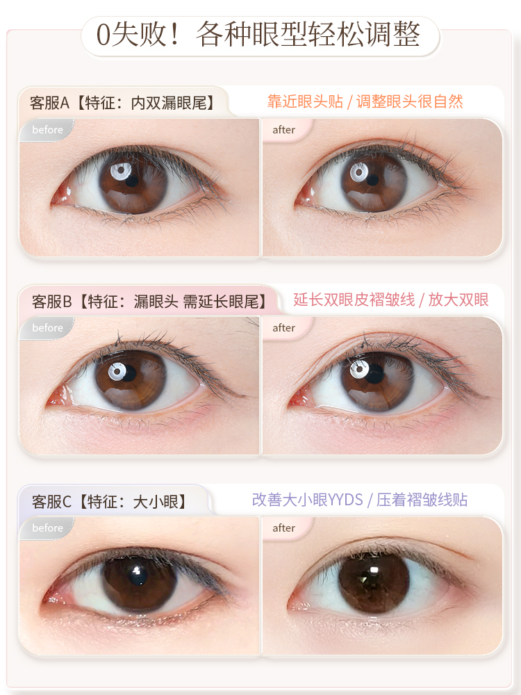 Goody Shadow Extremely Fine Double Eyelid Patch Female Traceless Natural Ultra Invisible Adjustment Inner Double Big Eye Special Beauty Artifact