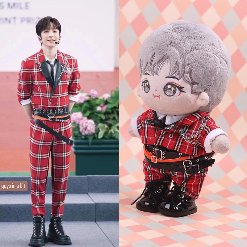 20cm娃衣MIRROR男團盧瀚霆Anson lo教主同款马场套装棉花娃娃衣服 - 实物图