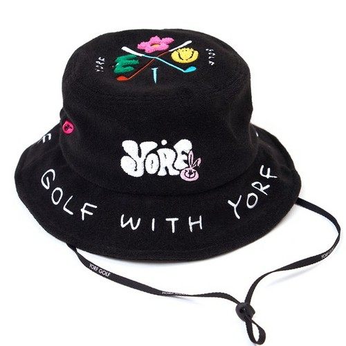 韩国正品代购YORF高尔夫球帽25男女卡通图案可插球TEE遮阳渔夫帽