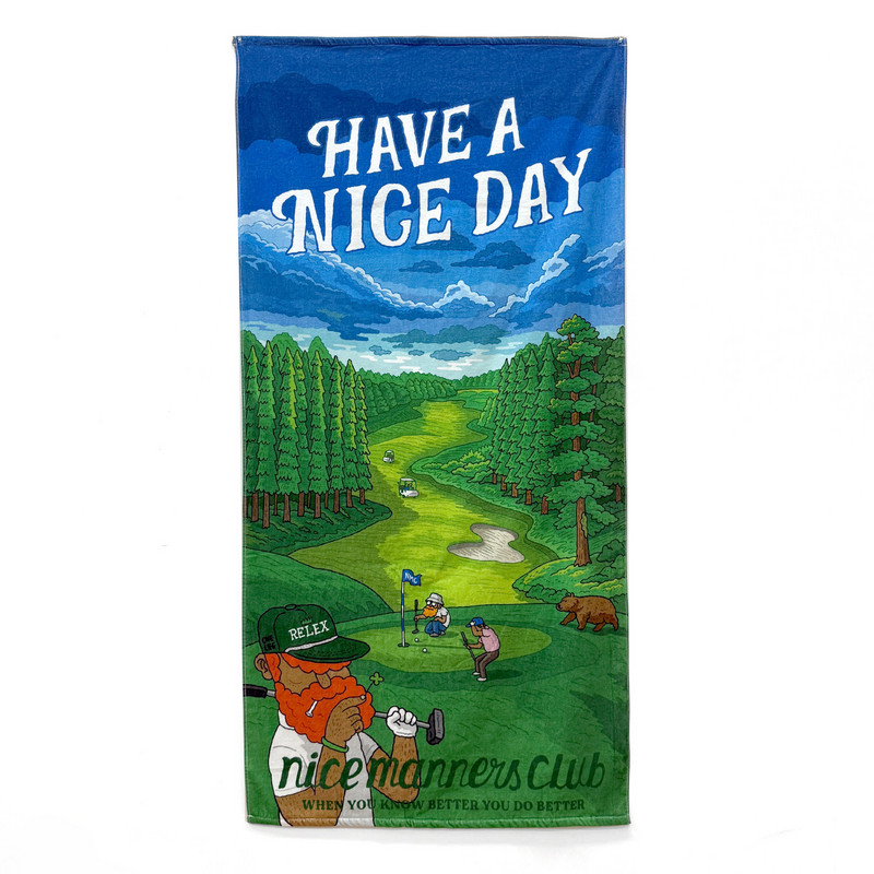 韩国正品代购NMC高尔夫配件25新款通用海滩图案户外运动毛巾浴巾