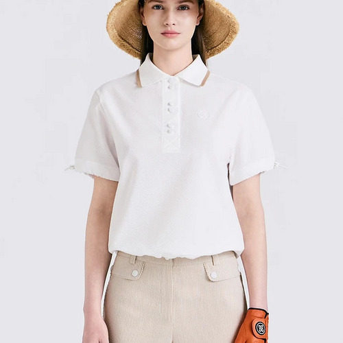 G4 韩国正品代购女士高尔夫球服2026新款POLO衫泡泡纱马球衫
