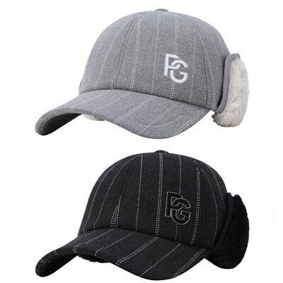 25秋冬男士韩国代购PEARLYGATES高尔夫时尚条纹保暖护耳运动球帽