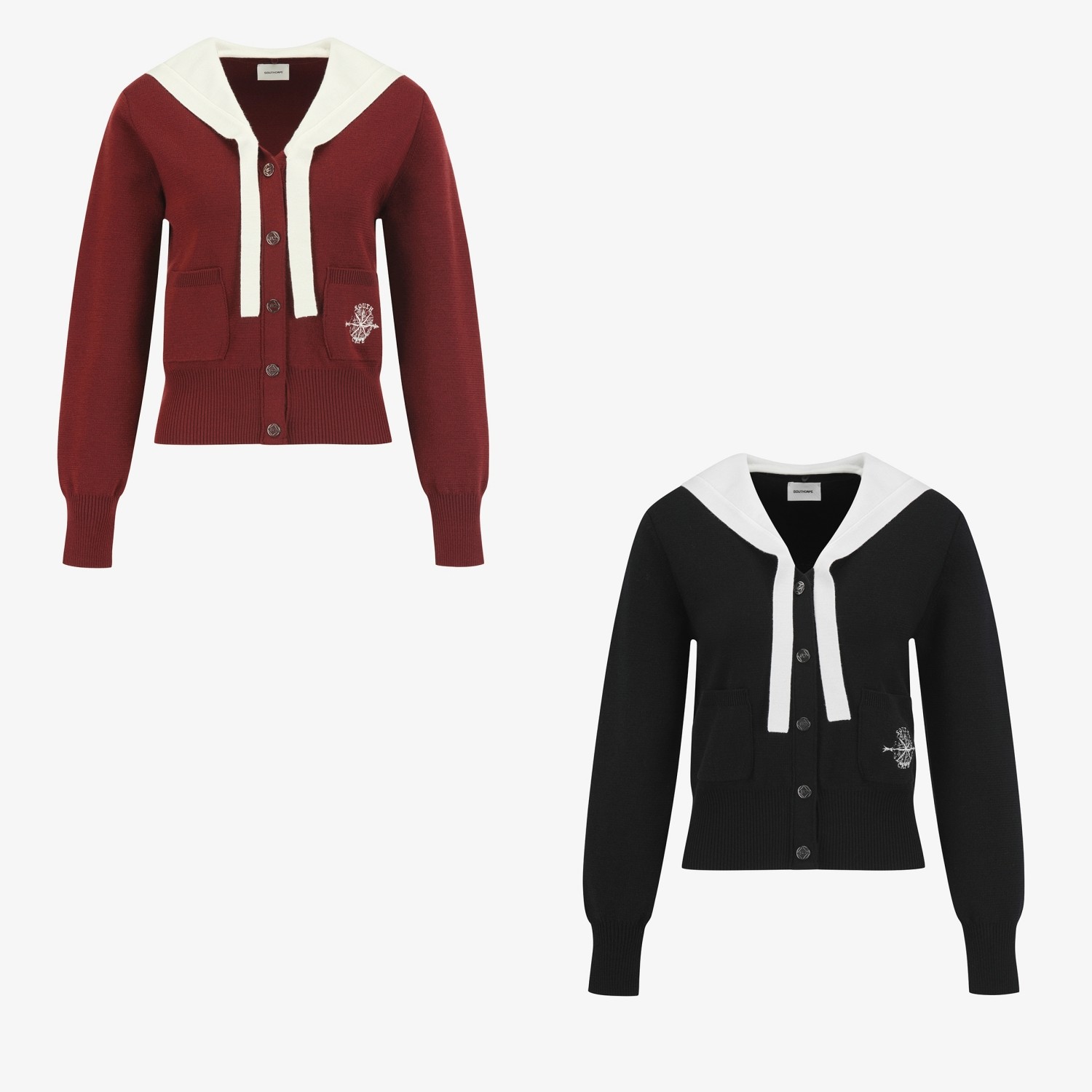 女士秋季韩国代购SOUTHCAPE高尔夫球服休闲可拆卸海军领针织开衫,运动服/休闲服装,高尔夫球服,淘宝优惠券,粉丝福利购,淘宝优惠卷