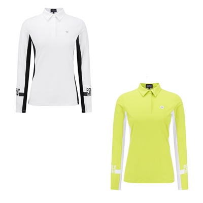 26年春夏女士韩国代购PEARLYGATES高尔夫球服运动配色翻领长袖T恤