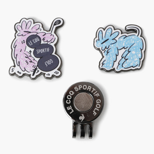 韩国正品代购LeCoq公鸡高尔夫配件25新款时尚图案球标志马克帽夹