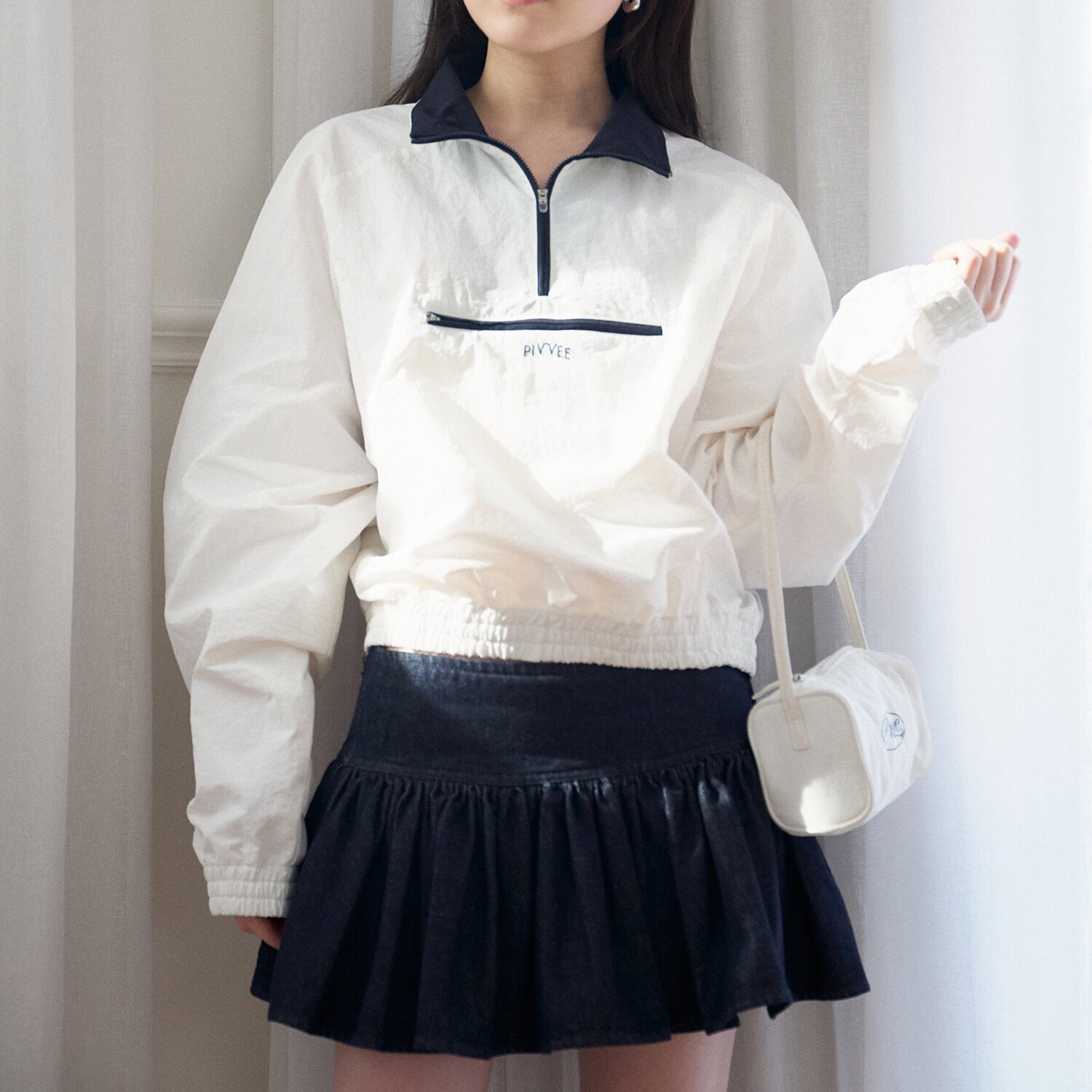 韩国正品代购Pivvee高尔夫球服26年春夏女士高腰显瘦百褶迷你短裙